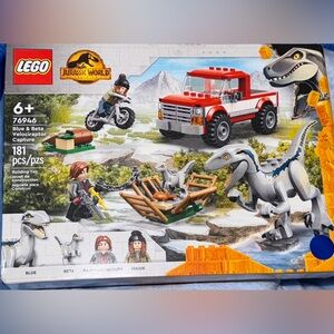 Lego Jurassic World Blue & Beta Velociraptor Capture Set - Red and Gray